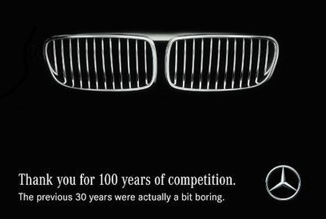 Mercedes, BMW, 100 години, реклама