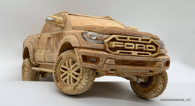 Ford Ranger Raptor Wood Carving