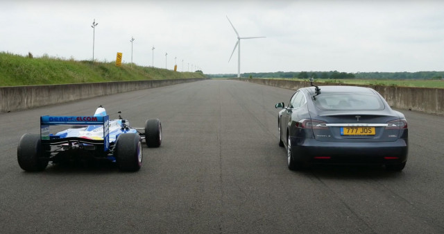 Tesla Model S vs F1